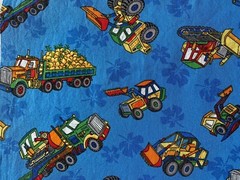 TRENDTEX FABRIC 2005~Earthmovers~TRUCKS TRACTORS~Bulldozers~45×71~SINGLE CUT~
