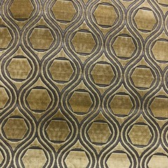 POLLACK FABRICS CUT VELVET UPHOLSTERY FABRIC ENGAGEMENT ANTIQUE GOLD 2.38 YARDS