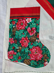 2 Cranston Christmas Tapestry Tree Skirt Fabric Panel Stocking Reindeer Pinecone