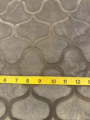 Bergamo Sahco Velveteen Taupe or Brown Geometric Fabric 27″ x 27″ NEW Samples