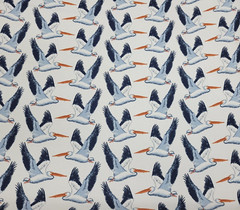 Pelican Beach in White/Navy BTY Richloom 100% Spun Poly 54″ Wide Outdoor