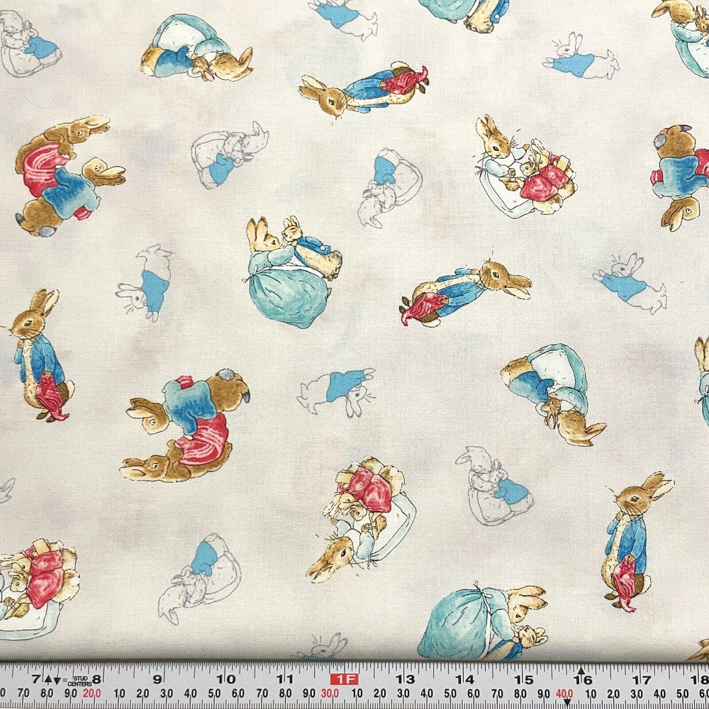 Beatrix Potter 2013 Quilting Treasures Cotton Fabric by the HALF YARD 18″ x 43″