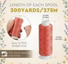 All Purpose Sewing Thread, Lemonfilter 100 100 Colors, Multicolor + 100 Pcs