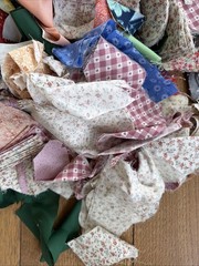 Vintage Cotton Fabric Scraps For Crumb Quilts & Crafts Junk Journal 5 Pounds LOT