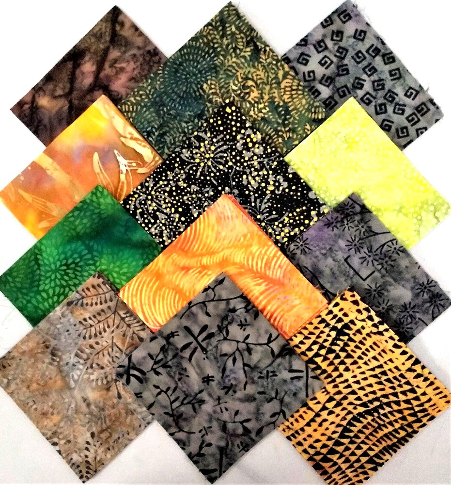 48 PCS BATIK ~ 5″X5″ PRE-CUT QUILT SQUARES CHARM PACK ~ FREE SHIPPING