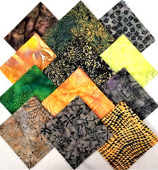 48 PCS BATIK ~ 5″X5″ PRE-CUT QUILT SQUARES CHARM PACK ~ FREE SHIPPING