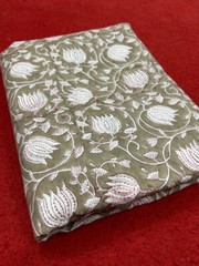 Print_805 Handmade Floral Running Cotton Indian Fabric 10 Yard New Hand-Block