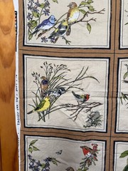 Vintage Piece unused FABRIC signed BIRD LAND all VAT Colors Screenprint 36×30