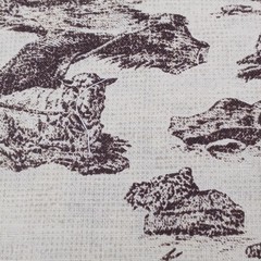 1 Yard Printed Cotton Fabric 44″ Lightweight Tan Dark Brown Antique Theme Angel