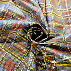 ‘Knitted’ Tartan Laminated Cotton NOT ‘Oilcloth’, Soft, Eco-Friendly, Food-Safe