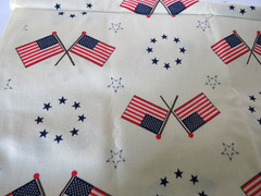 Patriotic 250 Year USA Patriotic Americana Fabric Material Vtg Flags Stars 2 Yds