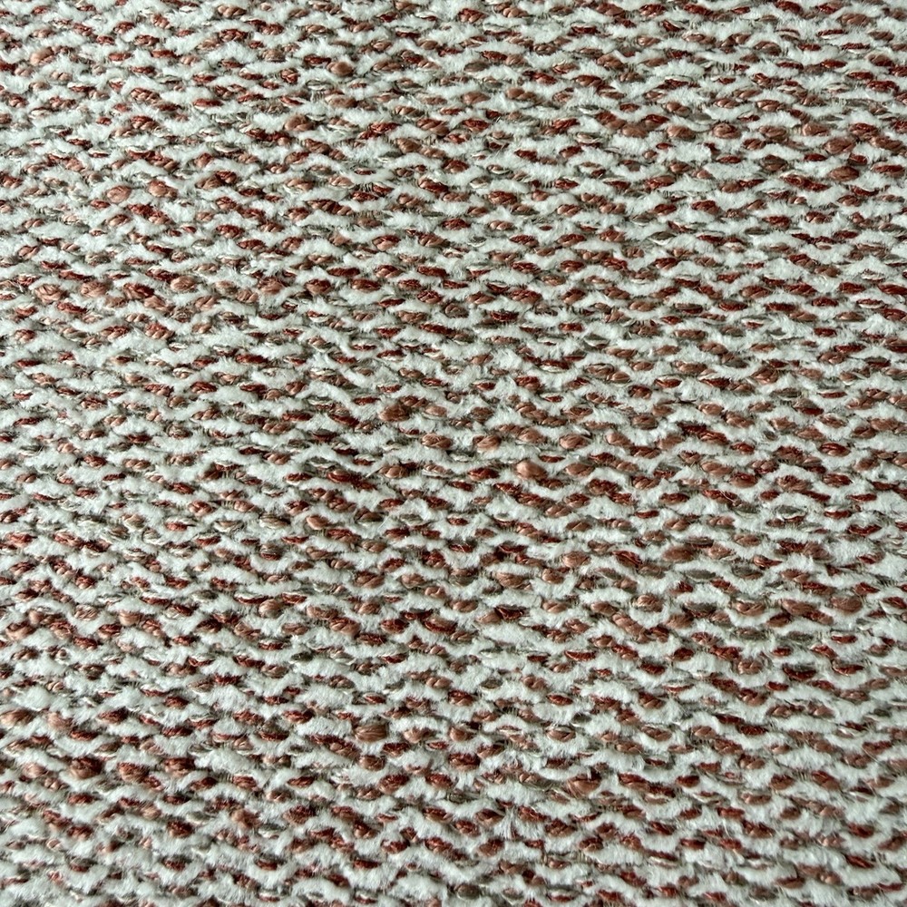 Bouclé Upholstery Fabric Remnant Cotton Blend Off White Earthy Pink 1yd # IRREG.