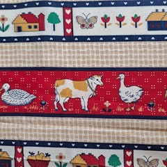 Farmhouse Friends Cotton Quilt Border Fabric 1 Yds X 44″ Country Farm Animals