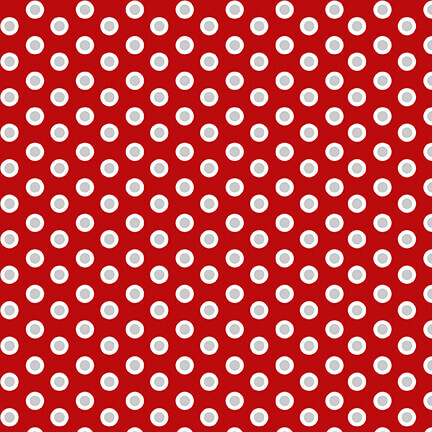 Christmas Fabric | Holiday Lane Red White Olive Dot | Henry Glass YARD