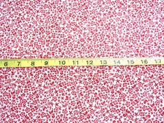 1 1/3 yd 100% Cotton Fabric White with Red Flowers Sprigs & Stars