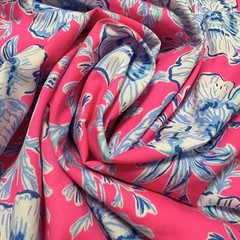Lilly Pulitzer Cotton Poplin Fabric Roxie Pink Wave N Sea 36″ X 57″