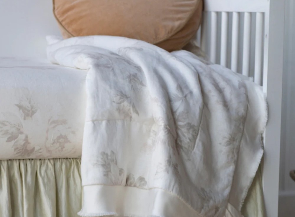Bella Notte MATHILDE Linen fabric soft muted pastel floral by yd pink beige new