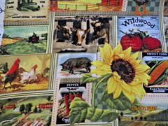 Kate Ward Thacker Next Day Art Fabric Novelty Niche Farmland 2 Yds 20″ x 40″ W