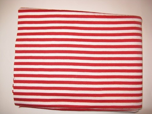 Fabric 1 way Stretch Knit Red & White Stripes 1/2 yard x 22 inches