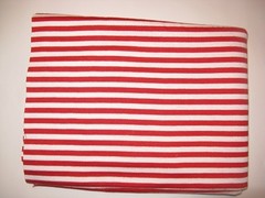 Fabric 1 way Stretch Knit Red & White Stripes 1/2 yard x 22 inches