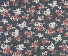 Maroon Roses on Black Fabric Jersey Knit By The the Yard 10/16