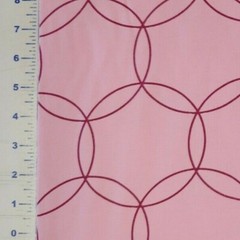 Pink FLANNEL Fabric Maroon Circles All Cotton BY THE YARD 46 Inch WIDE