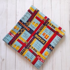 Vintage Metric System Cotton Corduroy Fabric Blue Yellow Red 1 1/3 yards
