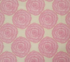1 yd 30″ Giselle Jessica Gonacha Red Rooster Pink Stylized Roses Ivory