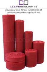 Cleverdelights 12 Premium Red Burlap Roll – 50 Yards – No-Fray Finished Edges –