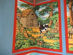 LINCOLN TEX. Country 4 Pillow Quilt Panels ROLLING STORE AIRPLANES RIDES NEW