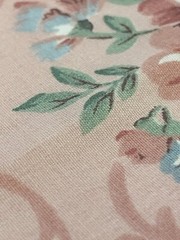 Vintage Joan Kessler Concord Floral Fabric 1.8 Yds Scroll Cotton Pink Mauve 90s