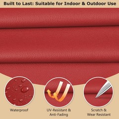 ANMINY Faux Leather Fabric 54 Wide Vinyl Upholstery Fabric by The Yard 0.7MM Thi