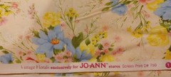 2 Yards 31″ Country Floral Blue/Yellow 100% Cotton Quilting Fabric Single Piece