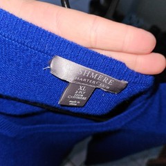 100% Cashmere Sweater Cutter Lot READ AS IS Purple Red Blue Flaws 1 lb 2 oz