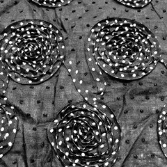 Unique 3D Black Fabric With Circular Polka Dots Pinwheels Lot of 1 Yard &16″ $10