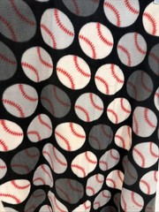 Premium Fleece Baseball Greys, Black, White And Red 60” X 108”