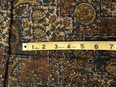 VTG 60 MCM Paisley Tiles Cheater Quilt Shades of Green Blue White Gold BTHY