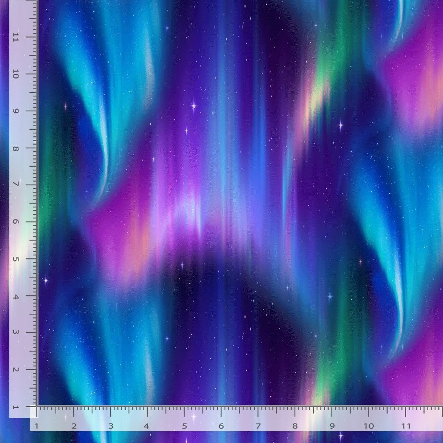 Space Fabric | Aurora Northern Lights Skyview Multi | Timeless Treasures YARD