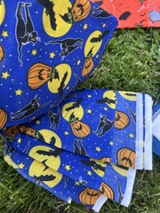 Halloween Themes Fabric Lot Plus Two Witch Puppets Vintage All New