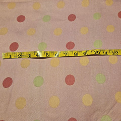 Pink Jacquard Fabric with Red Yellow and Green Polka Dots Upholstery Weight 2 Yd