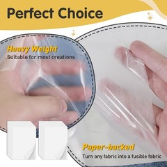 Iron On Adhesive Sheets 20PCS, Heavy Weight Double-Sided Heat Melt 20-PACK