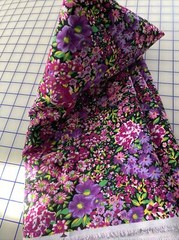 Vintage Purple floral Dressmaker Fabric 58″w x 108″ Drapes Synthetic Rich Garden