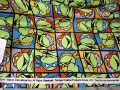 Teenage Mutant Ninja Turtles Fabric TMNT Material 43in X 39in Turtle Power Face