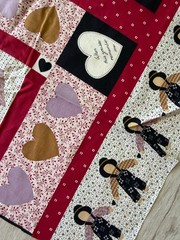 VTG Country Classic Simple Traditions Ameritex Fabric Houses Hearts Folk Art 3YD