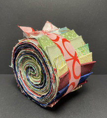 20-pc. 2.5″ Jelly Roll – 100% quilting cotton -Muted Blue/Green/Red