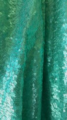 Aqua Sequin Matte on Mesh Fabric Sold by TheYard Sequin Dress Decoration Draping