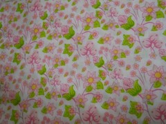 Cotton/Polyester Blend Fabric ~ Pink/ Spring Flowers