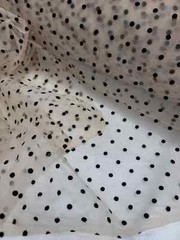 Nude Beige Tulle Velvet Polka dots Fabric For Dress Fabric By The Yard Stretch