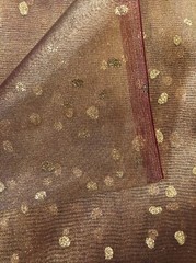 Gold Mesh Fabric w/Dots Shimmery Translucent Backdrop Craft 42″x9ft NEW