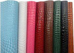 8Pcs Glossy Alligator Faux Leather Fabric,8″X12″(20Cmx30Cm) Bright Embossed Croc